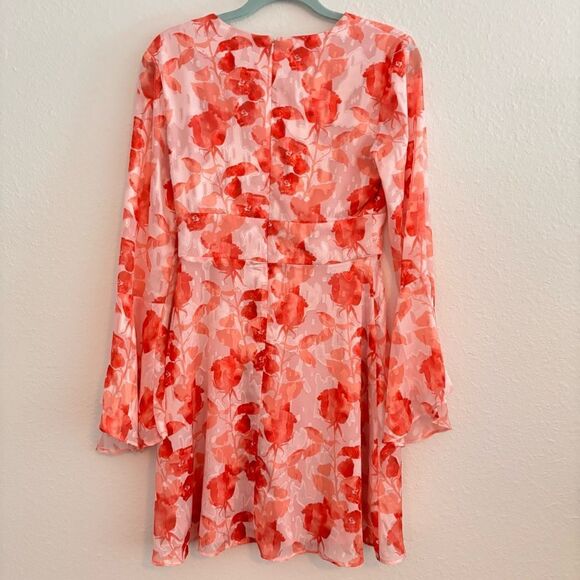 NWT ANTHROPOLOGIE HUTCH Floral V Neck Flared Bell Sleeve Mini Dress Amora 4 - Picture 5 of 5